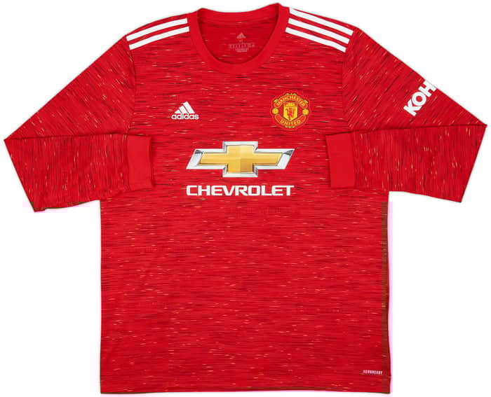 2020-21 Manchester United Home L/S Shirt B.Fernandes #18 - 8/10 - (XL)