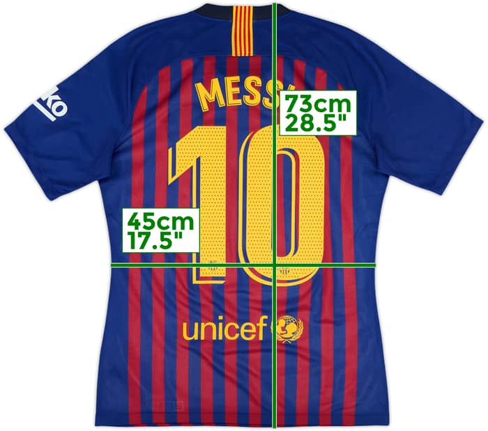 2018-19 Barcelona Authentic Home Shirt Messi #10 - 7/10 - (M)
