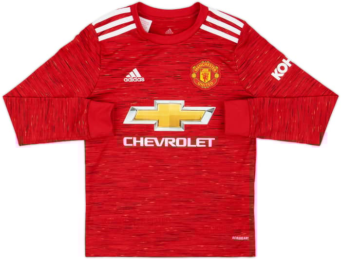 2020-21 Manchester United Home L/S Shirt B.Fernandes #18 - 9/10 - (S.Boys)
