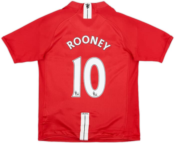 2008-09 Manchester United Home Shirt Rooney #10 - 7/10 - (M.Boys)