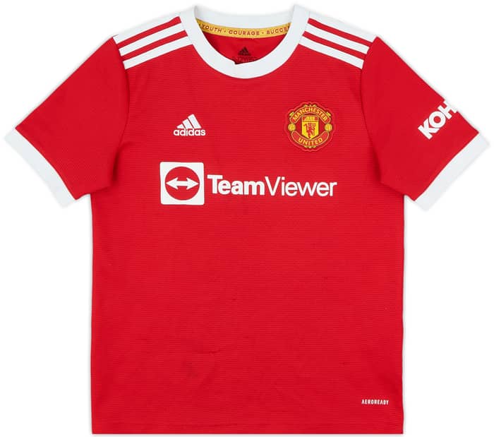 2021-22 Manchester United Home Shirt B.Fernandes #18 - 8/10 - (M.Boys)