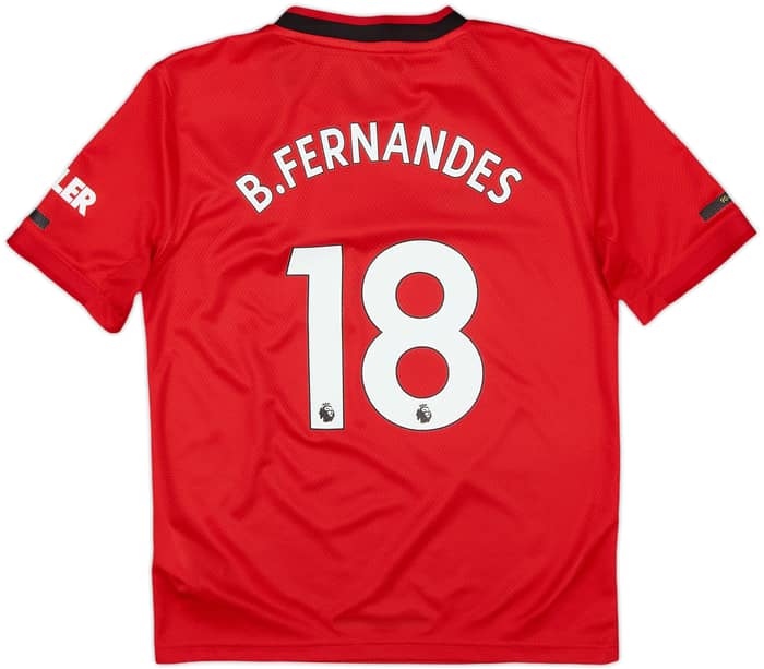 2019-20 Manchester United Home Shirt B.Fernandes #18 - 5/10 - (M.Boys)