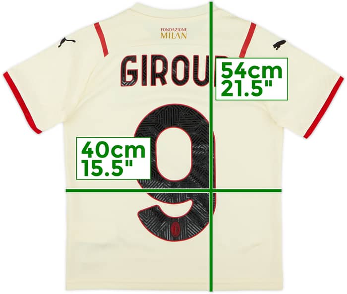 2021-22 AC Milan Away Shirt Giroud #9 - 10/10 - (S.Boys)