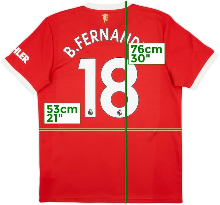 2021-22 Manchester United Home Shirt B.Fernandes #18 - 9/10 - (L)