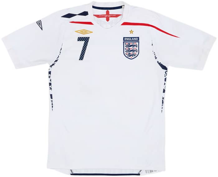 2007-09 England Home Shirt Beckham #7 - 5/10 - (M)