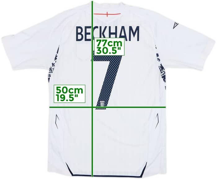 2007-09 England Home Shirt Beckham #7 - 5/10 - (M)