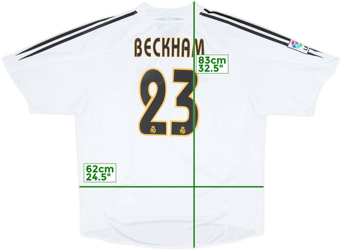 2004-05 Real Madrid Home Shirt Beckham #23 - 9/10 - (XXL)