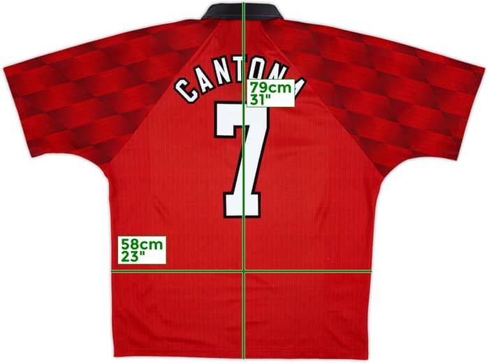 1996-98 Manchester United Home Shirt Cantona #7 - 8/10 - (XL)