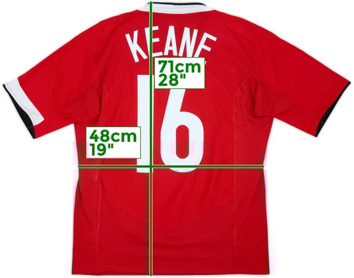 2004-06 Manchester United Home Shirt Keane #16 - 9/10 - (M)
