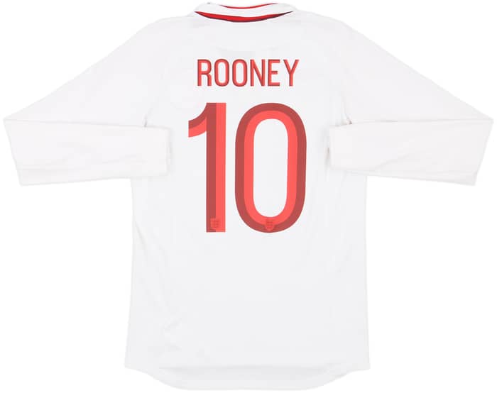 2012-13 England Home L/S Shirt Rooney #10 - 8/10 - (S)