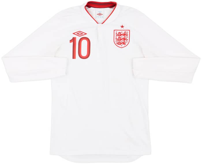 2012-13 England Home L/S Shirt Rooney #10 - 8/10 - (S)