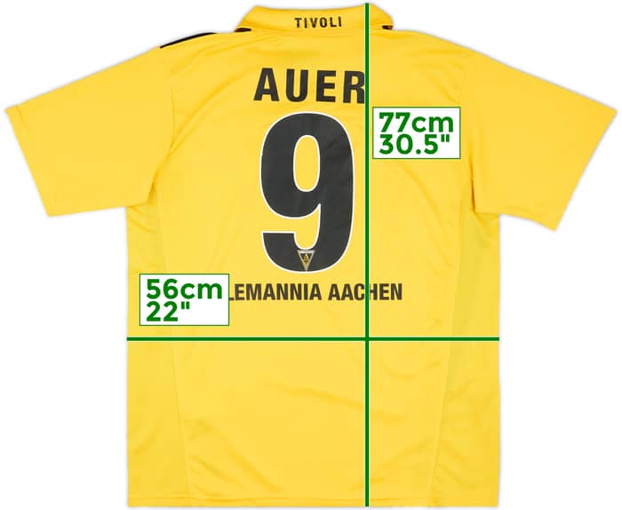 2010-11 Alemannia Aachen Home Shirt Auer #9 - 8/10 - (L)
