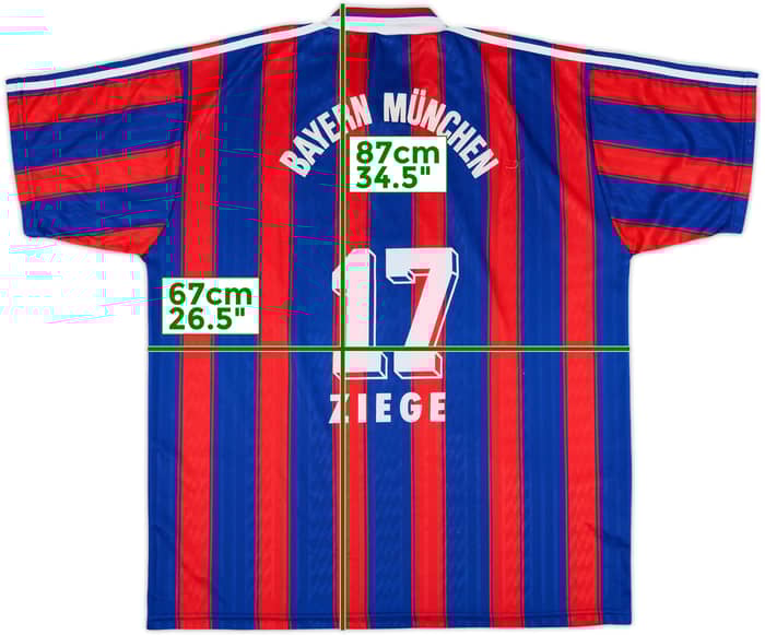 1995-97 Bayern Munich Home Shirt Ziege #17 - 8/10 - (XXL)