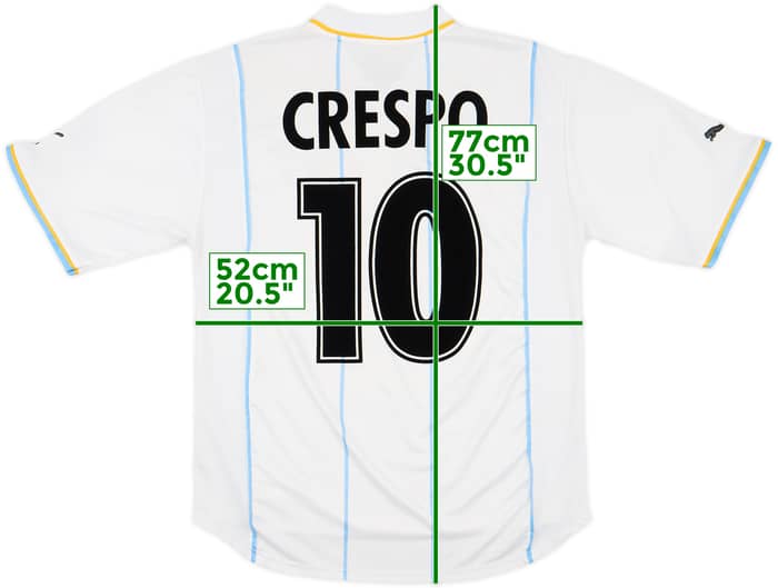 2001-02 Lazio European Home Shirt Crespo #10 - 8/10 - (M)