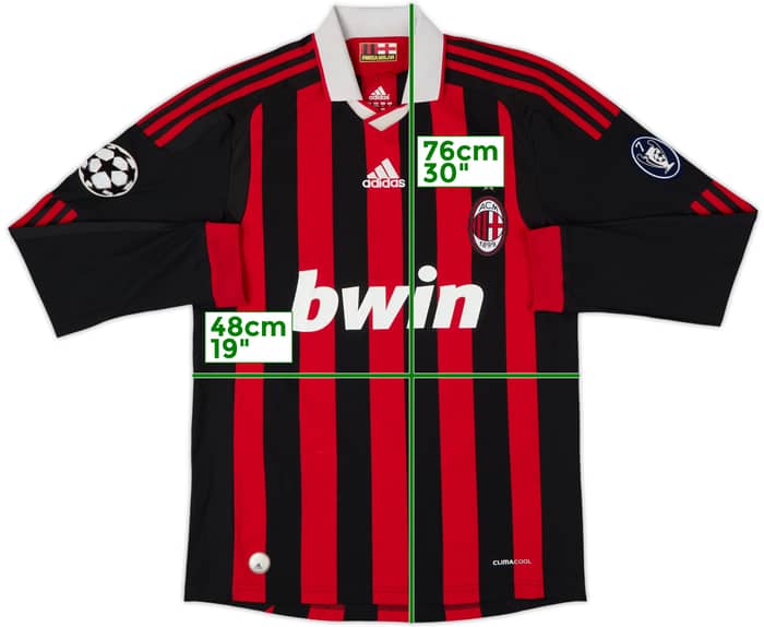 2009-10 AC Milan Home L/S Shirt #7 - 7/10 - (S)