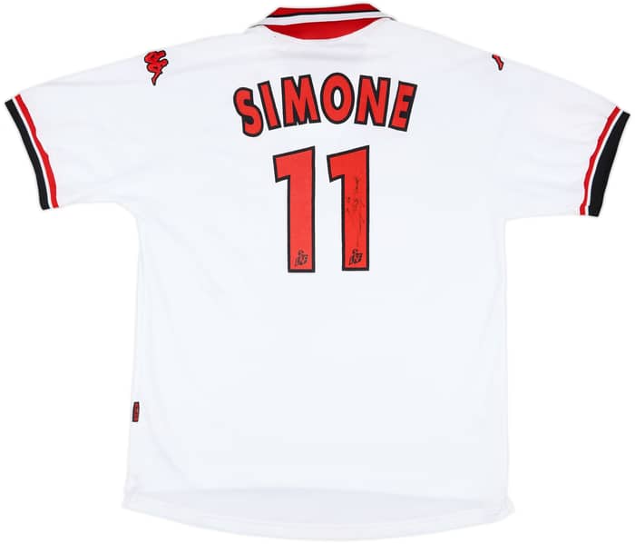 2000-01 Monaco Match Issue Signed Third Shirt Simone #11