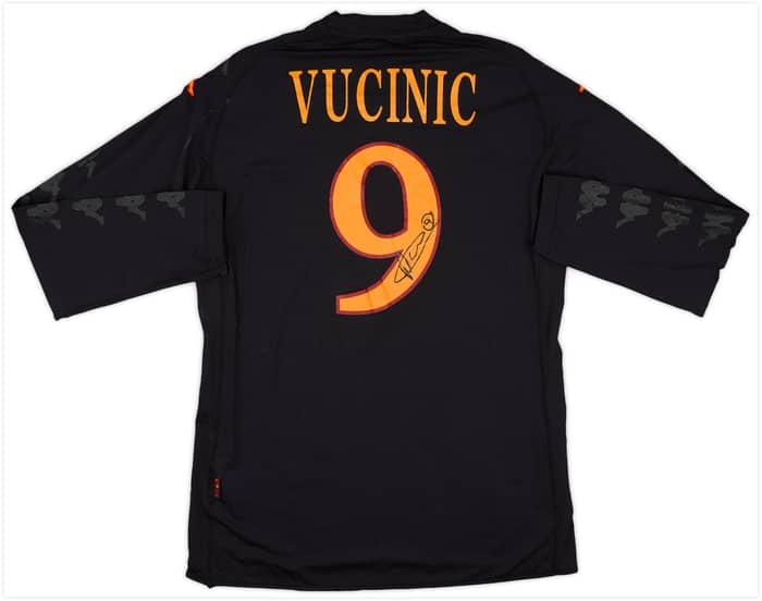 2009-10 Roma Match Issue Signed Third L/S Shirt Vucinic #9