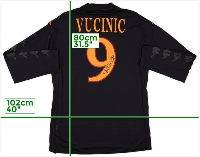 2009-10 Roma Match Issue Signed Third L/S Shirt Vucinic #9