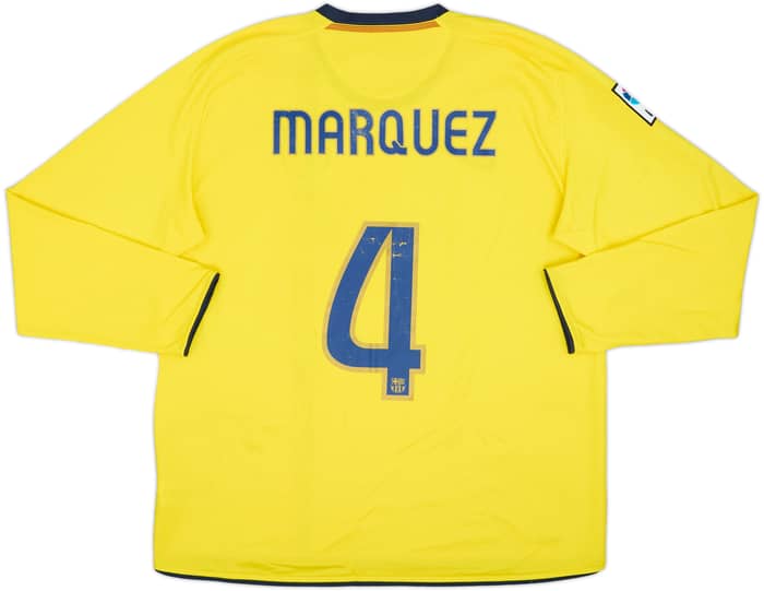 2008-10 Barcelona Away L/S Shirt Marquez #4 - 7/10 - (XL)