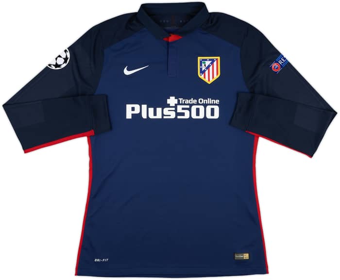 2015-16 Atletico Madrid Player Issue Champions League Away L/S Shirt Nacho #32 - 8/10 - (L)