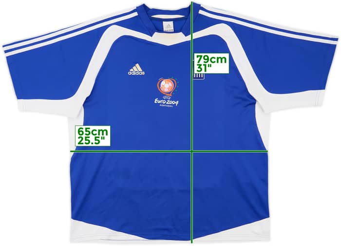 2004-06 Greece 'Euro 2004 Squad Signed' Home Shirt - 6/10 - (XXL)