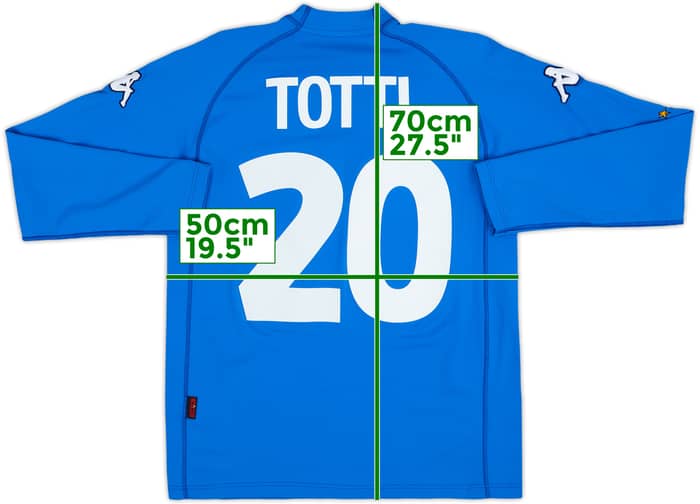 2000-01 Italy Home L/S Shirt Totti #20 - 10/10 - (L)
