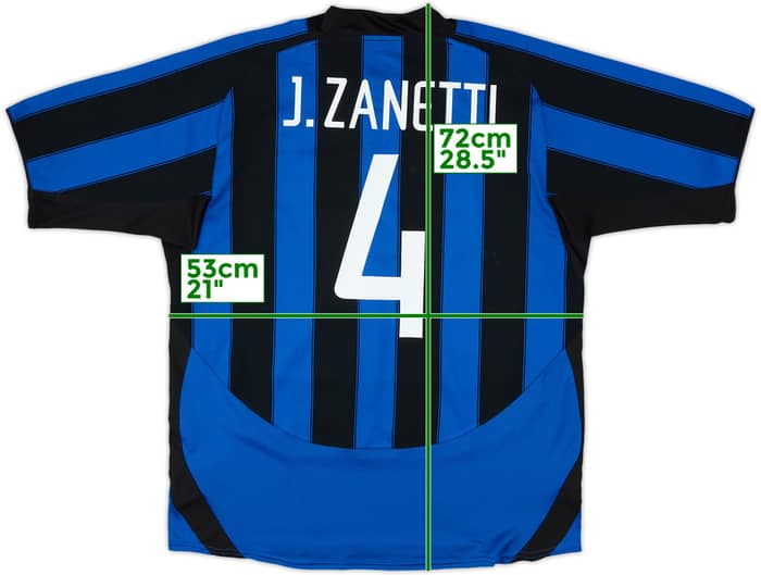 2003-04 Inter Milan Home Shirt J.Zanetti #4 - 6/10 - (XL)