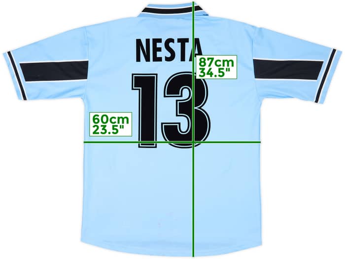 1998-00 Lazio Basic Home Shirt Nesta #13 - 6/10 - (XXL)
