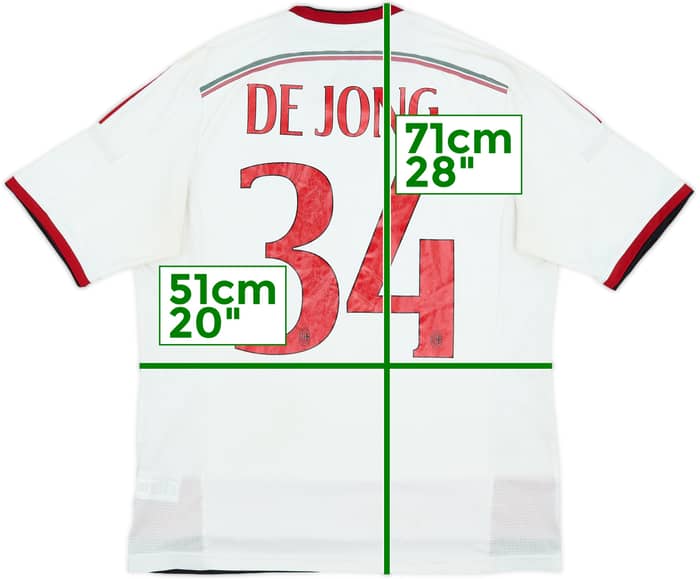 2014-15 AC Milan Away Shirt De Jong #34 - 4/10 - (L)