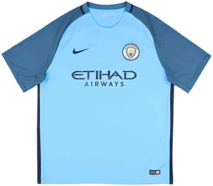 2016-17 Manchester City Home Shirt Sterling #7 - 9/10 - (XL)