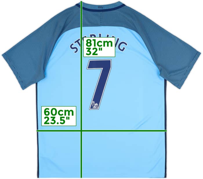 2016-17 Manchester City Home Shirt Sterling #7 - 9/10 - (XL)