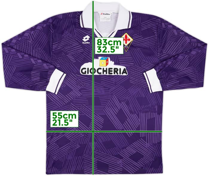 1991-92 Fiorentina Match Issue Home L/S Shirt #4