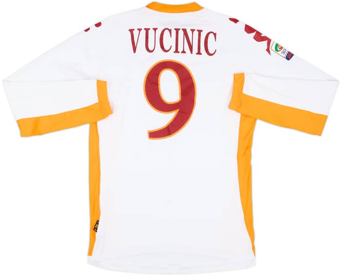 2010-11 Roma Match Issue Away L/S Shirt Vucinic #9