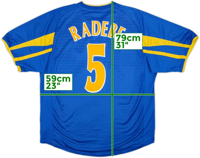 2001-03 Leeds United Away Shirt Radebe #5 - 8/10 - (XL)