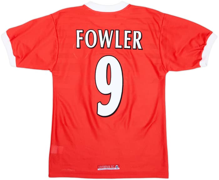 1998-00 Liverpool Home Shirt Fowler #9 - 8/10 - (15-16 Years)