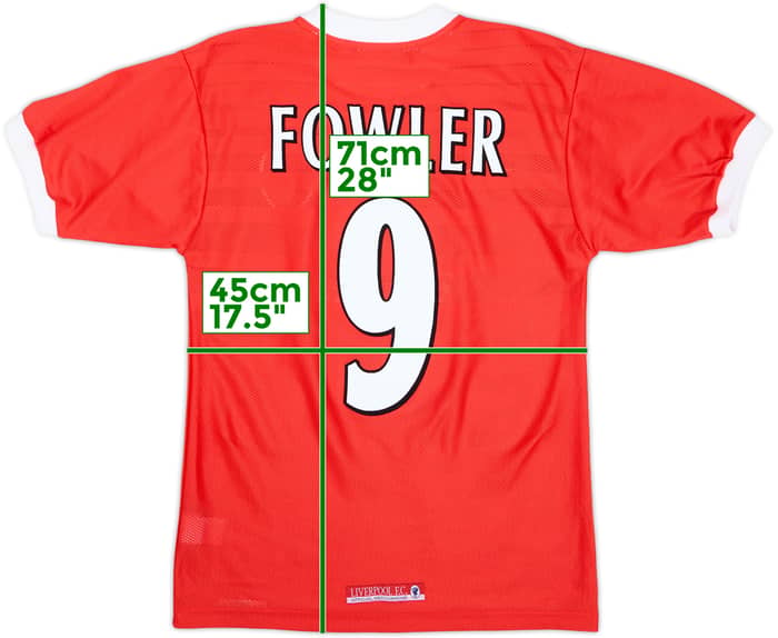 1998-00 Liverpool Home Shirt Fowler #9 - 8/10 - (15-16 Years)