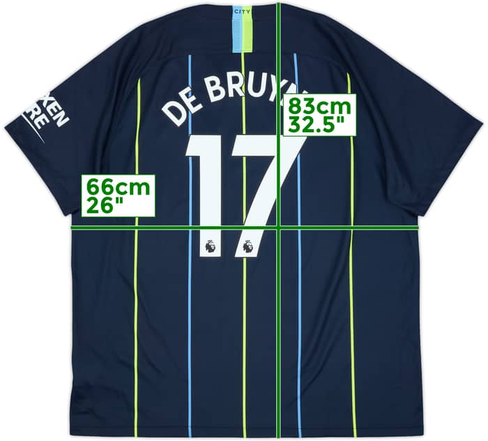 2018-19 Manchester City Away Shirt De Bruyne #17 - 9/10 - (XXL)