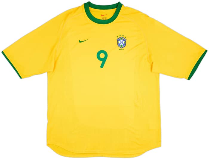 2000-02 Brazil Home Shirt Ronaldo #9 - 6/10 - (XL)