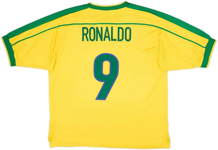 1998-00 Brazil Home Shirt Ronaldo #9 - 6/10 - (XL)