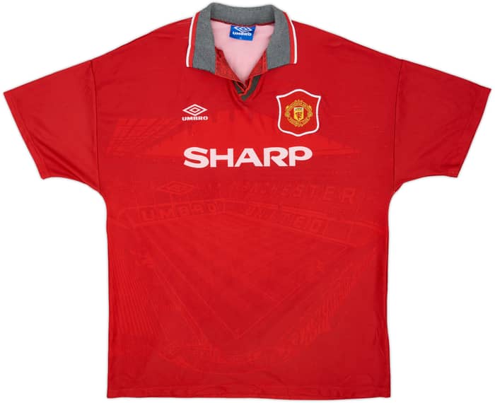 1994-96 Manchester United Home Shirt Cantona #7 - 5/10 - (XL)