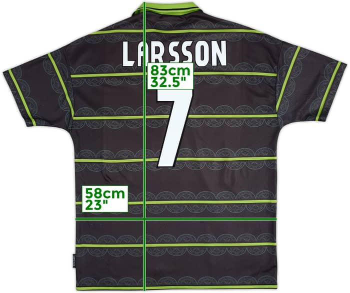 1998-99 Celtic Away Shirt Larsson #7 - 6/10 - (XL)