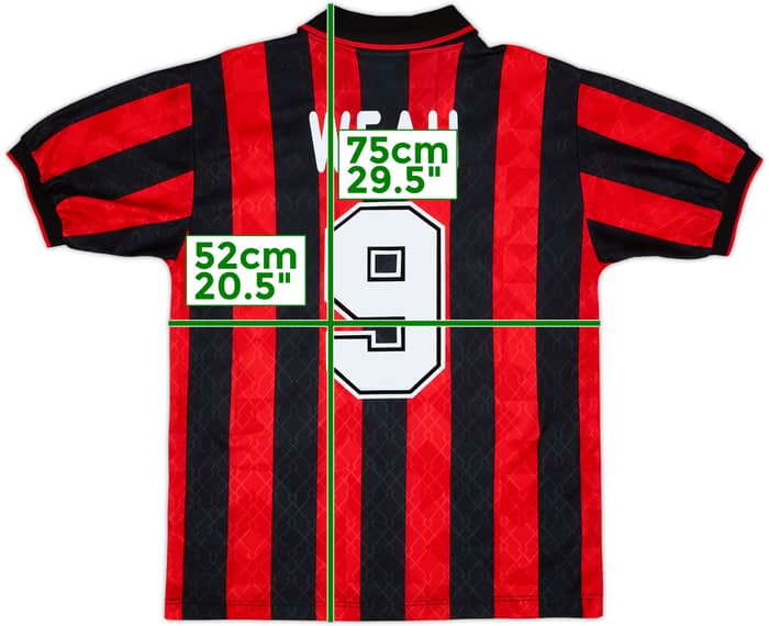 1995-96 AC Milan Local Camiseta Weah #9 - 9/10 - (M)