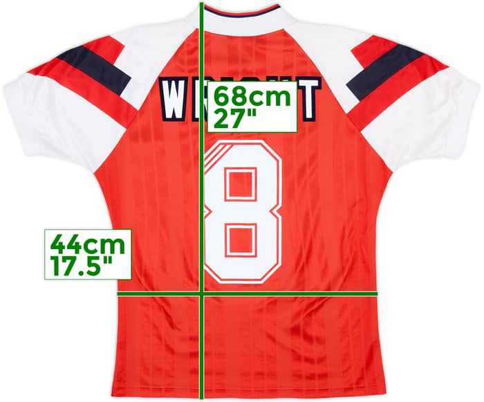 1992-94 Arsenal Home Shirt Wright #8 - 6/10 - (S)