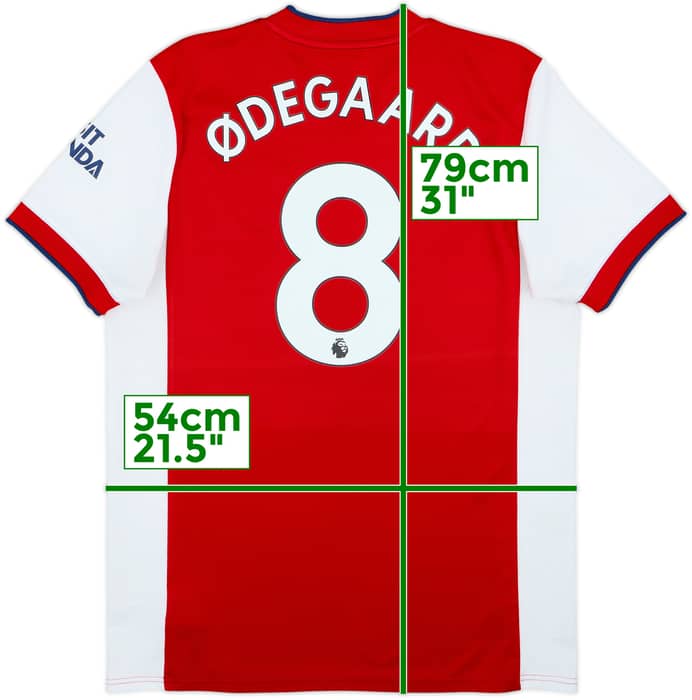 2021-22 Arsenal Home Shirt Odegaard #8 - 6/10 - (L)
