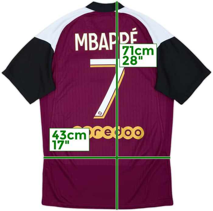 Camiseta de la tercera equipación del Paris Saint-Germain 2020-21 Mbappe #7 - 5/10 - (S)