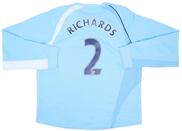 2008-09 Manchester City Home L/S Shirt Richards #2 - 8/10 - (XXL)