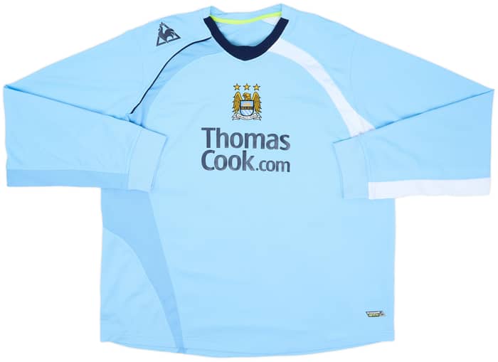 2008-09 Manchester City Home L/S Shirt Richards #2 - 8/10 - (XXL)