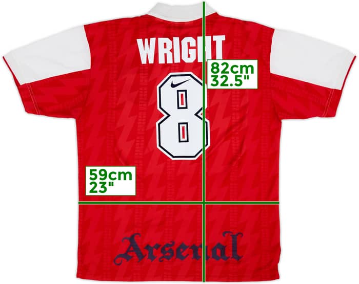1994-96 Arsenal Home Shirt Wright #8 - 8/10 - (XXL)