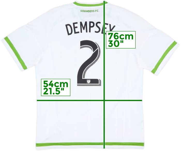 2015 Seattle Sounders Authentic Away Shirt Dempsey #2 - 8/10 - (XL)