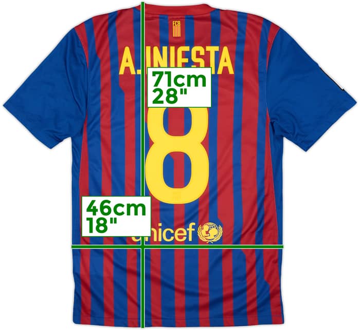 2011-12 Barcelona Home Shirt A.Iniesta #8 - 9/10 - (S)